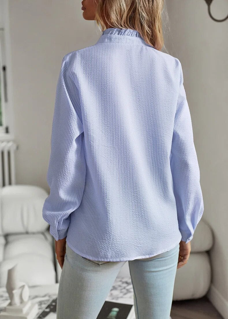 Alexa – Women’s Ruffled Button-Up Blouse