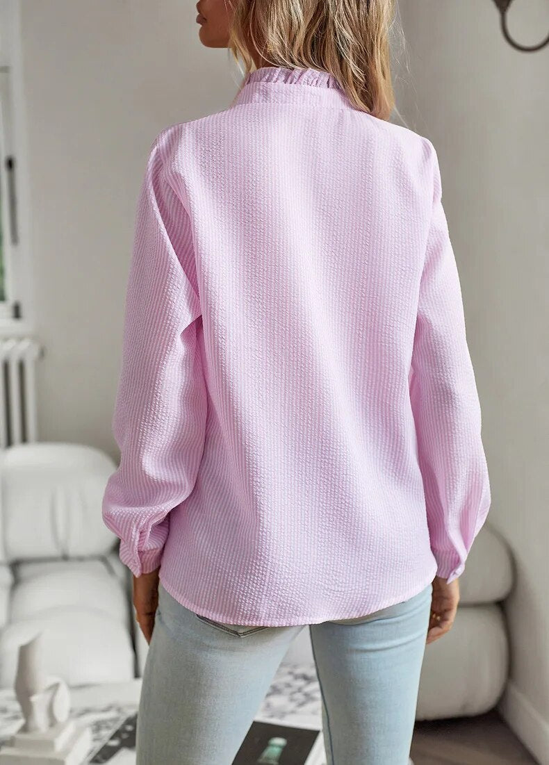 Alexa – Women’s Ruffled Button-Up Blouse