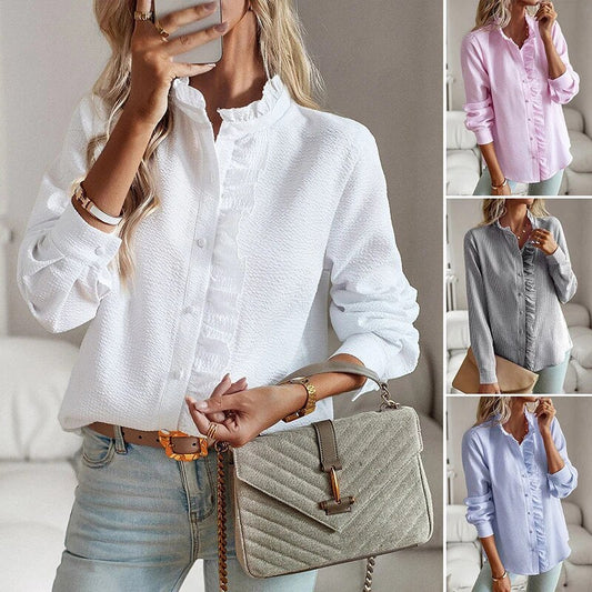 Alexa – Women’s Ruffled Button-Up Blouse