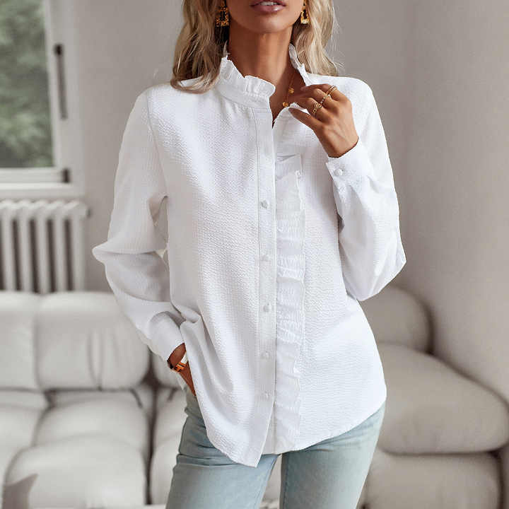 Alexa – Women’s Ruffled Button-Up Blouse