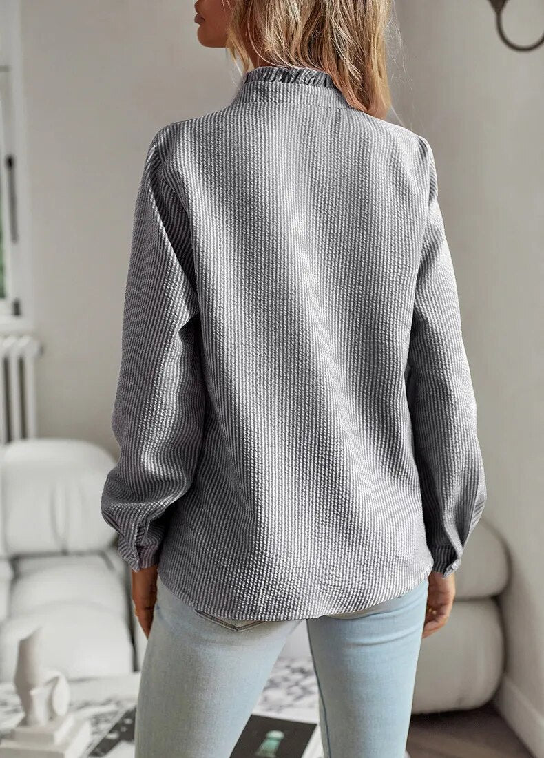 Alexa – Women’s Ruffled Button-Up Blouse